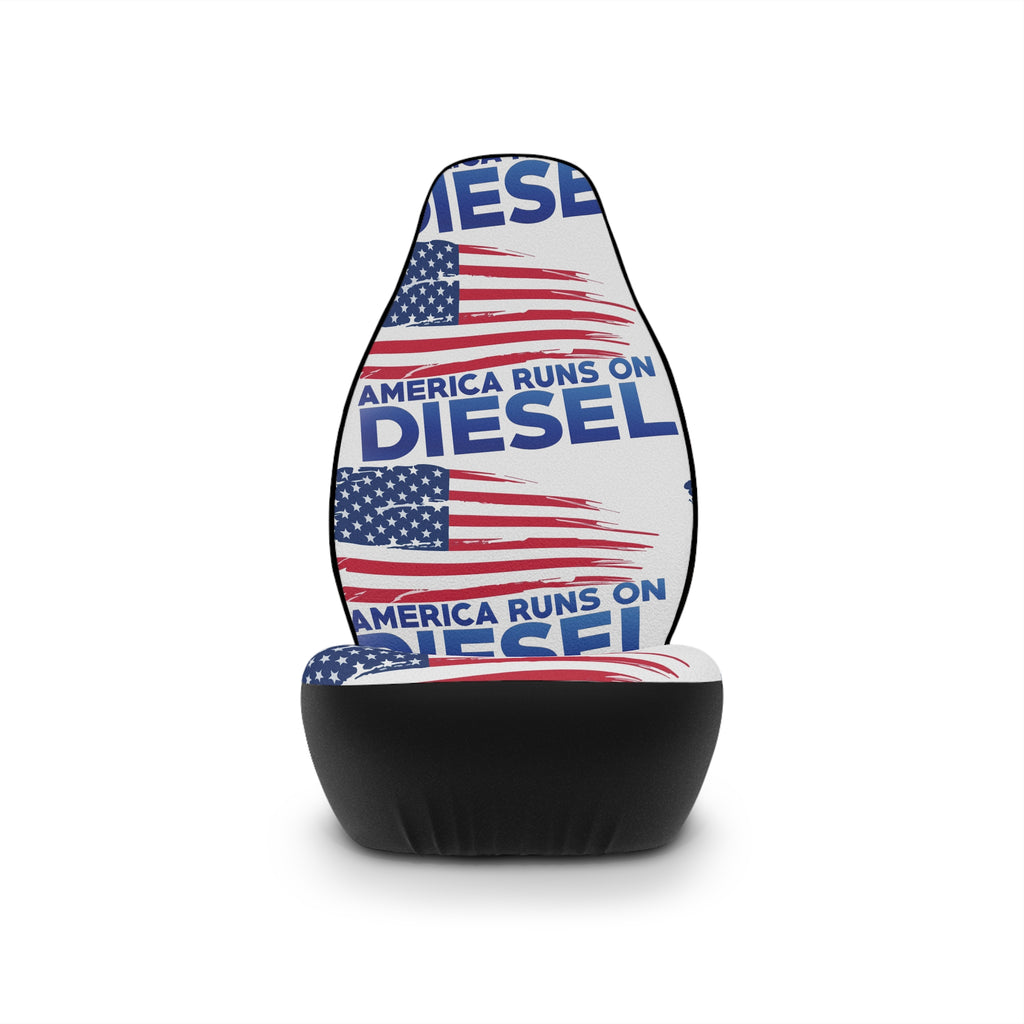 America Runs on Diesel Car Seat Covers – Patriotic Flag Truck Seat Protectors