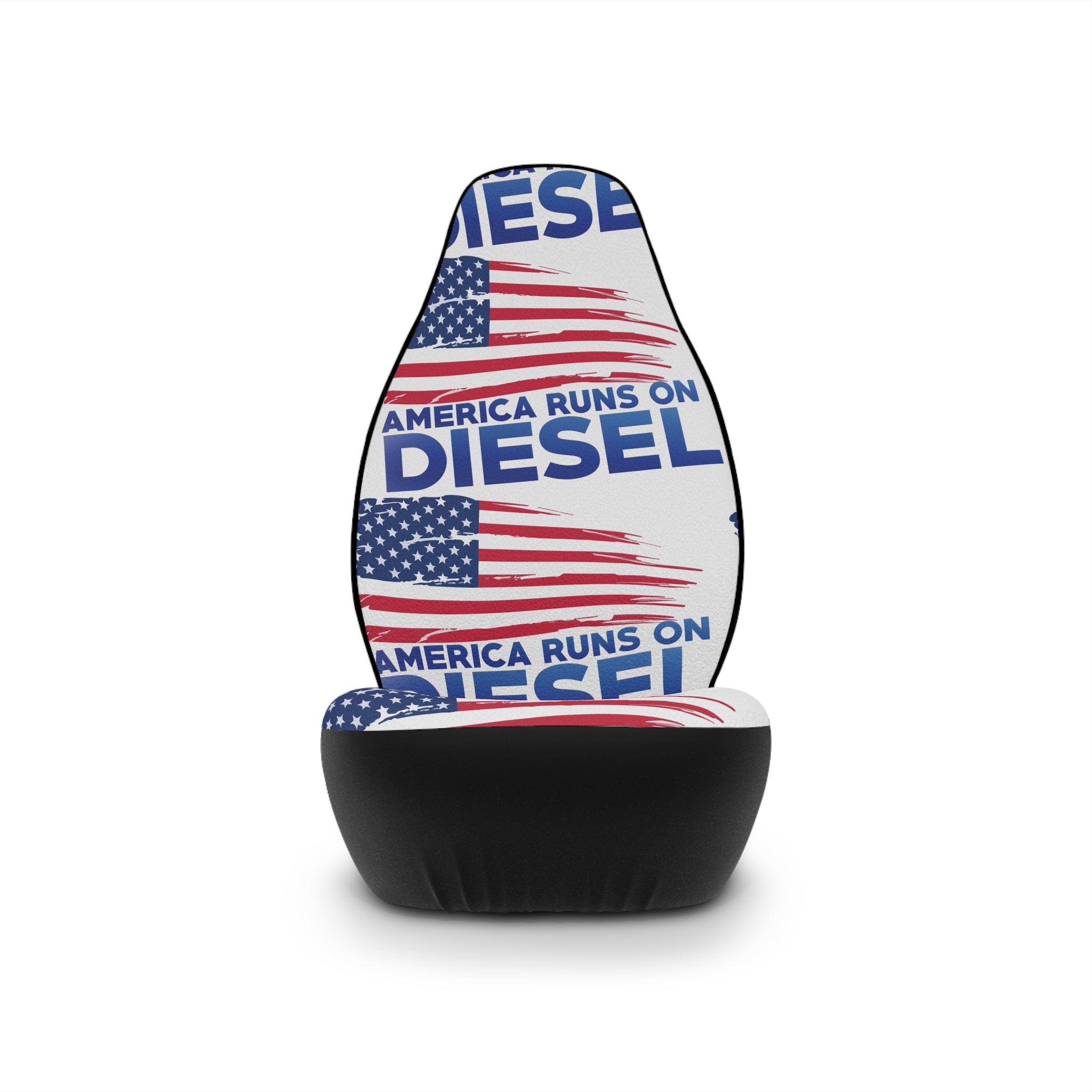 America Runs on Diesel Car Seat Covers – Patriotic Flag Truck Seat Protectors