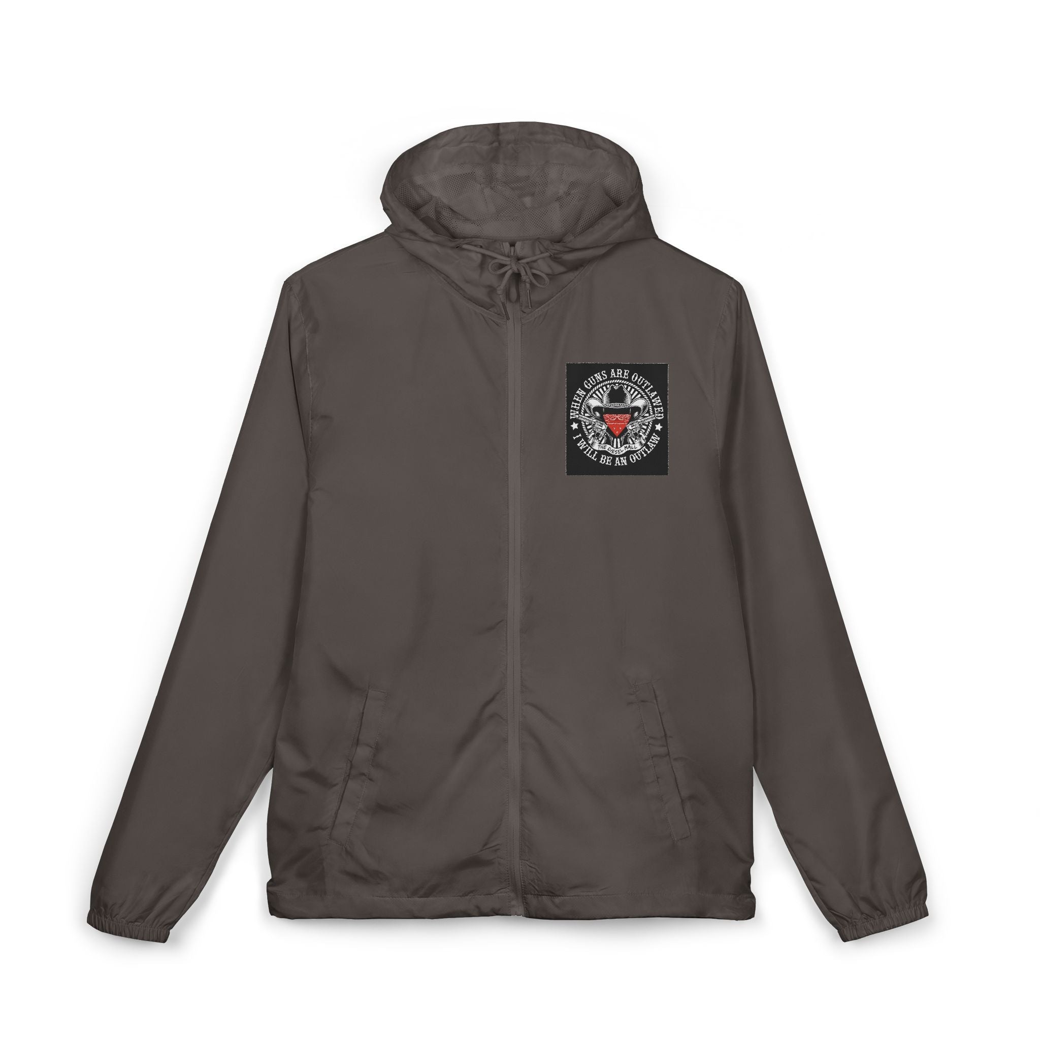 Windbreaker Jacket — Vintage Outlaw Patch Design