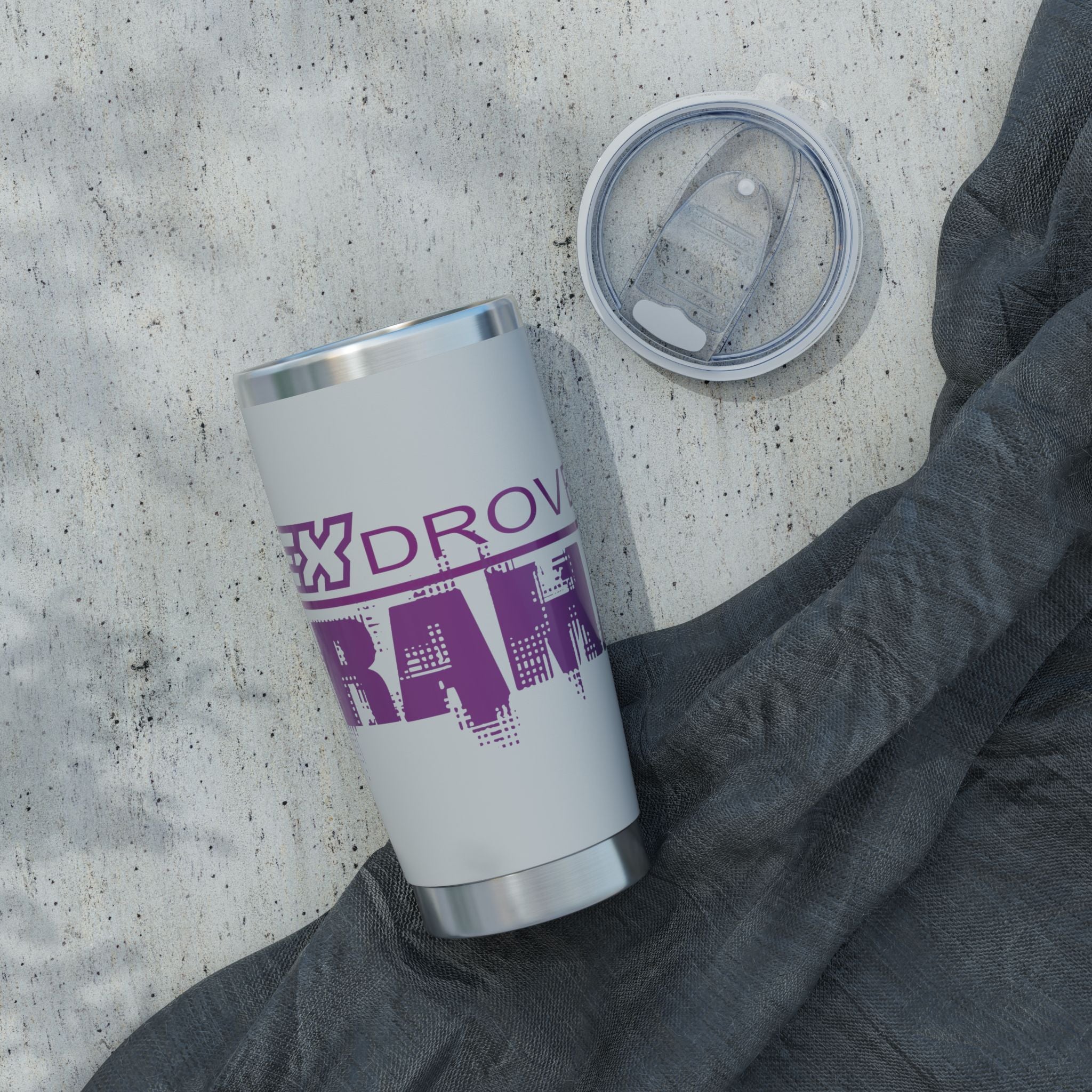20oz Travel Tumbler — 'My Ex Drove My Brakes' Pink Urban Graphic