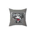 Smokey Logo Square Pillow — Mechanic Winged Hat Design
