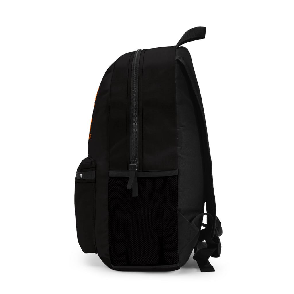 Backpack — “Real Trucks Don’t Shift Themselves” Orange Trucker Graphic Backpack