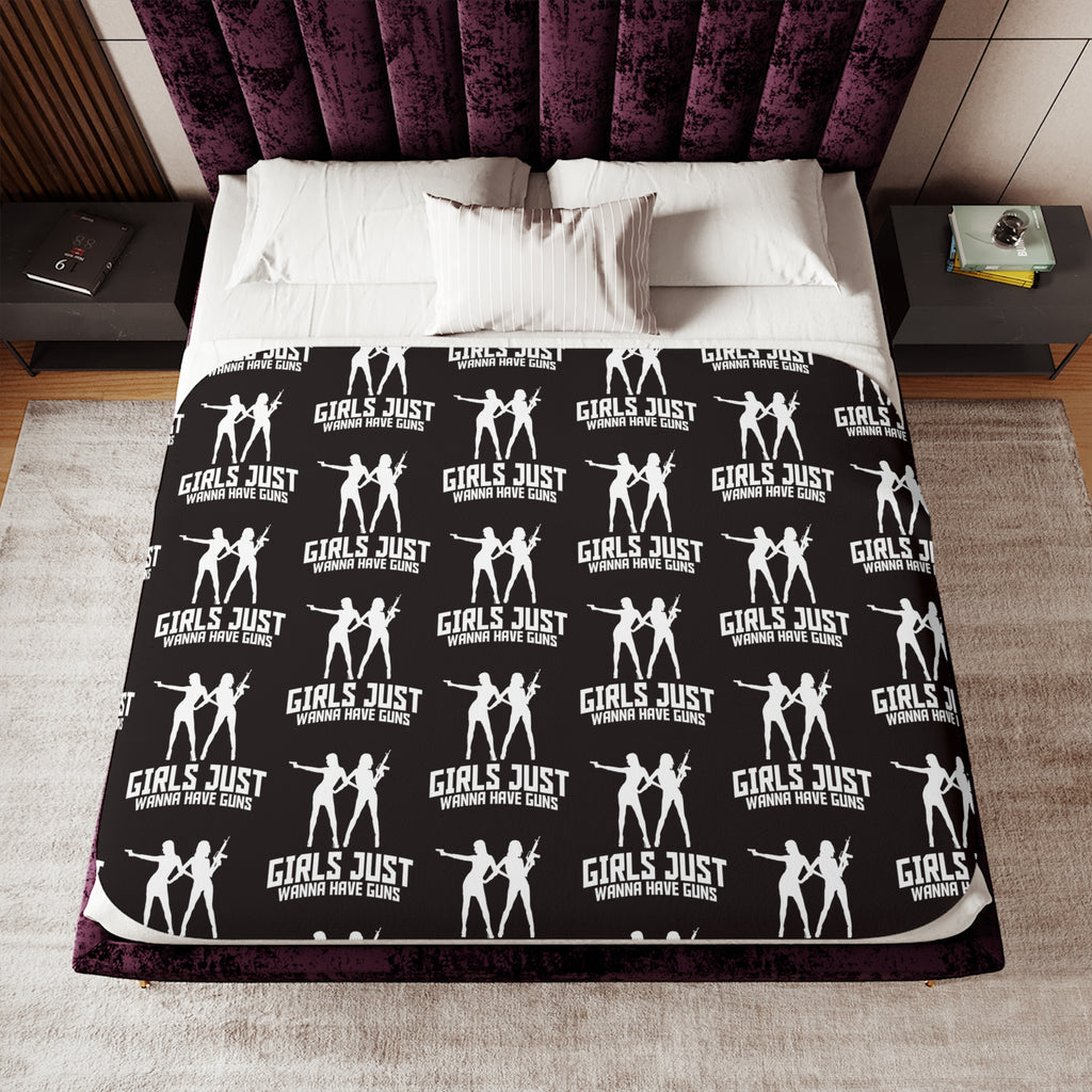 Sherpa Blanket — 'Girls Just Wanna Have Fun' Cozy Fleece Throw