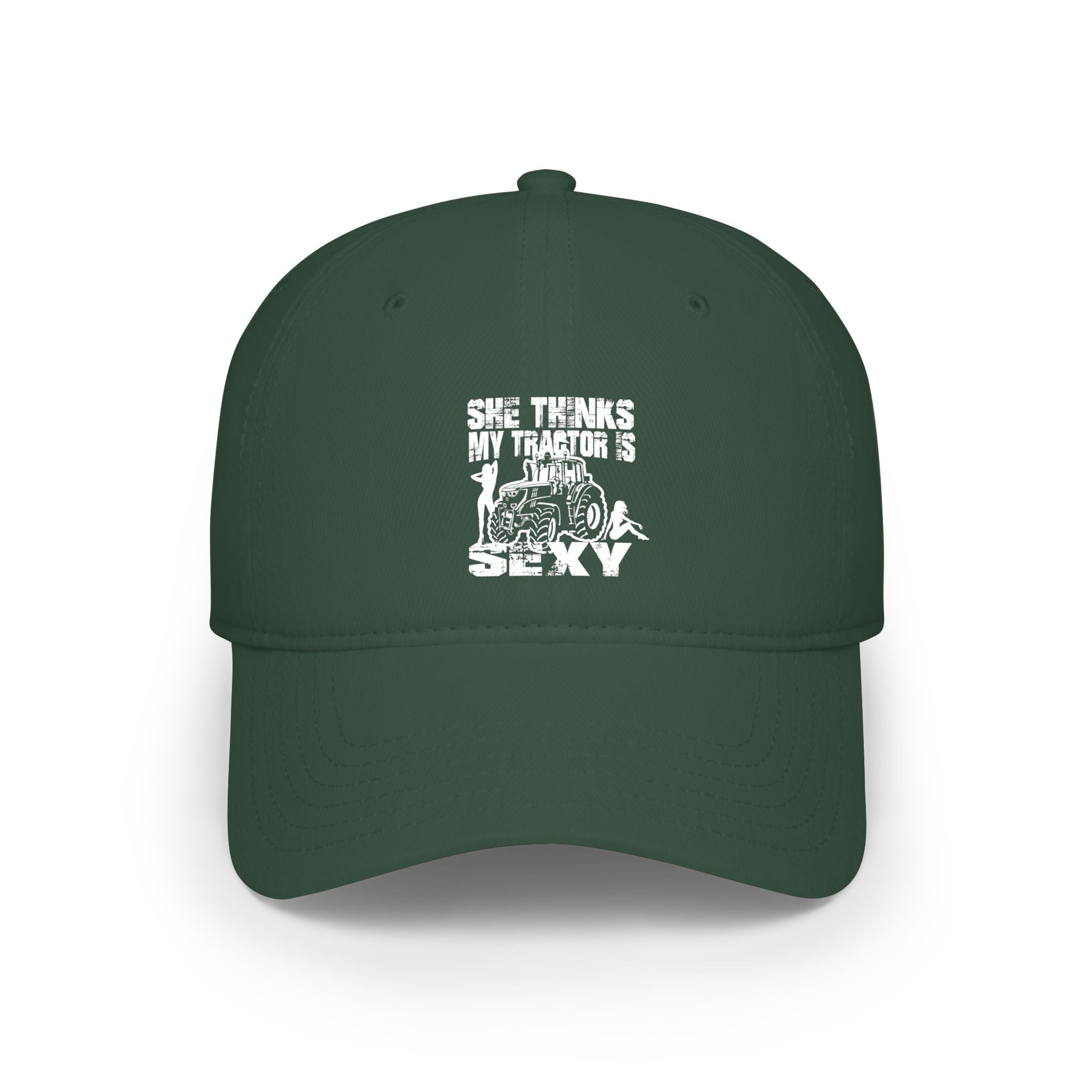 Low Profile Baseball Cap - 'She Thinks My Tractor's Sexy' Vintage Tractor Hat