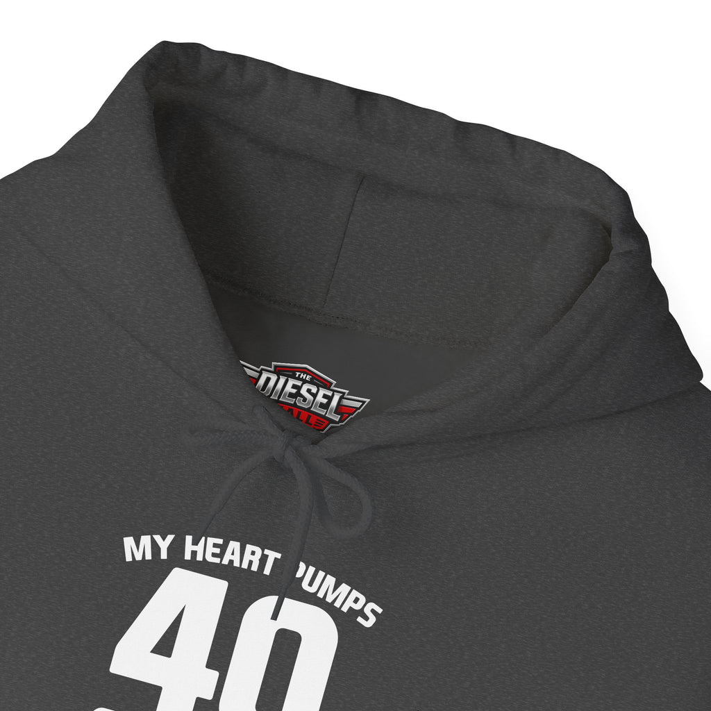 40 Octane Hoodie – "My Heart Pumps 40 Octane" Racing Gasoline Fan Sweatshirt