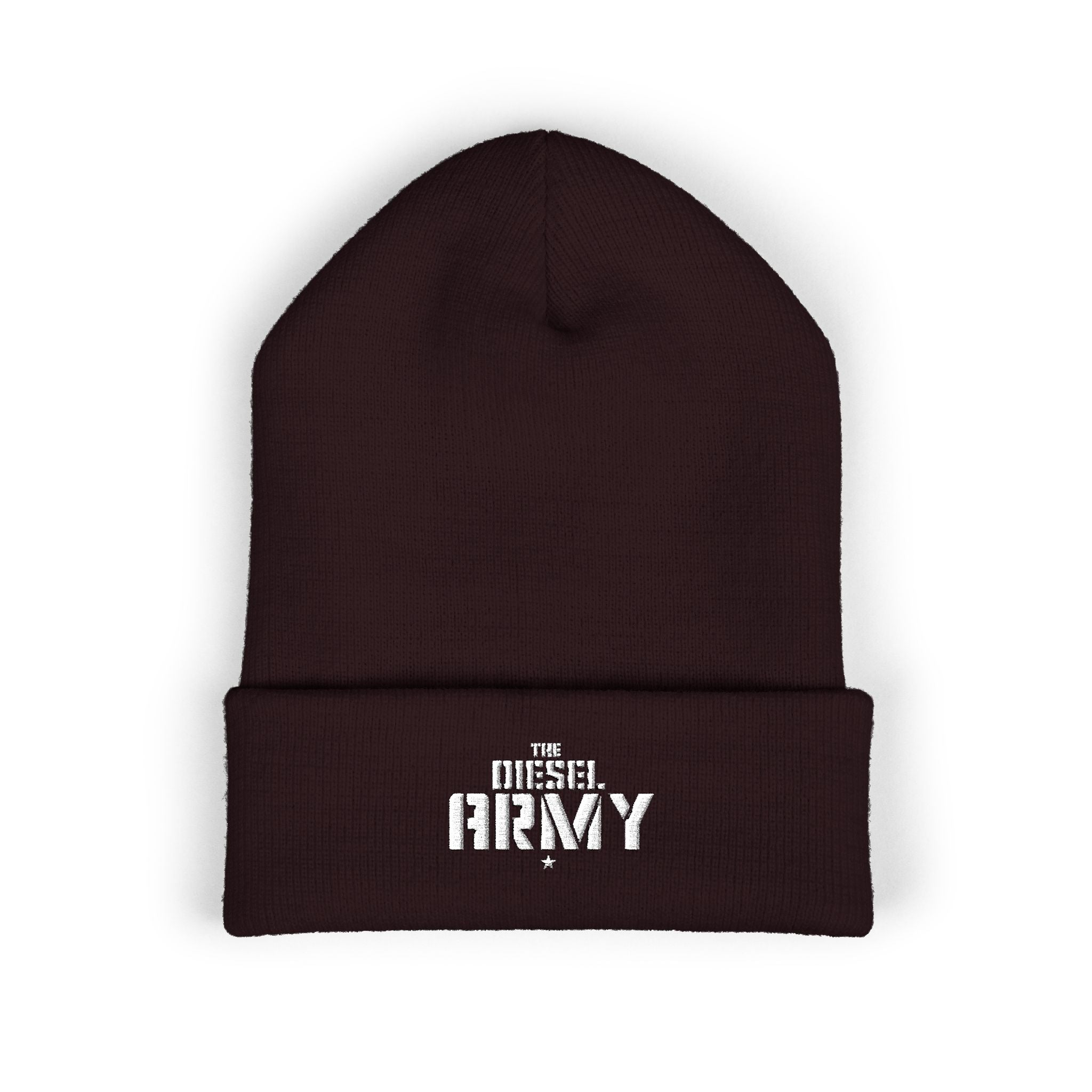 Classic Cuffed Beanie — The Diesel Army Embroidered Knit Hat
