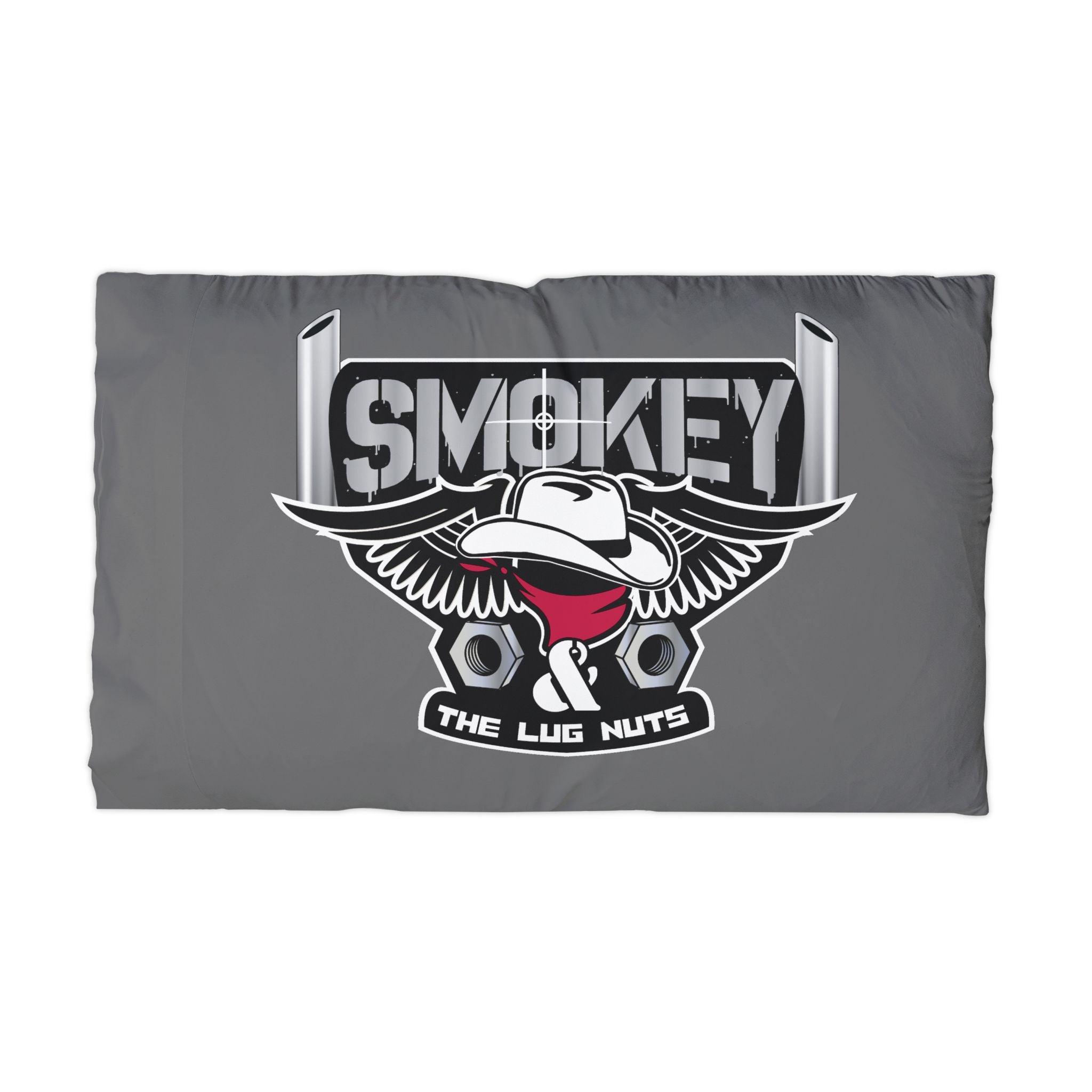 Smokey The Lug Nuts Microfiber Pillowcase – Vintage Mechanic Skull & Wings Design