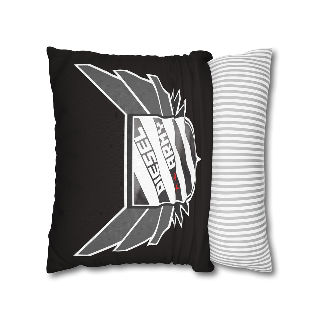Diesel Army Crest Decorative Pillowcase – Black Winged Shield Accent