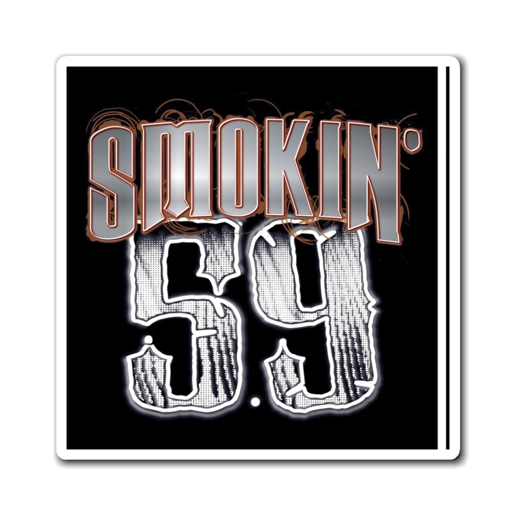 Smokin' 59 Magnet — Retro Racing Number Fridge Magnet