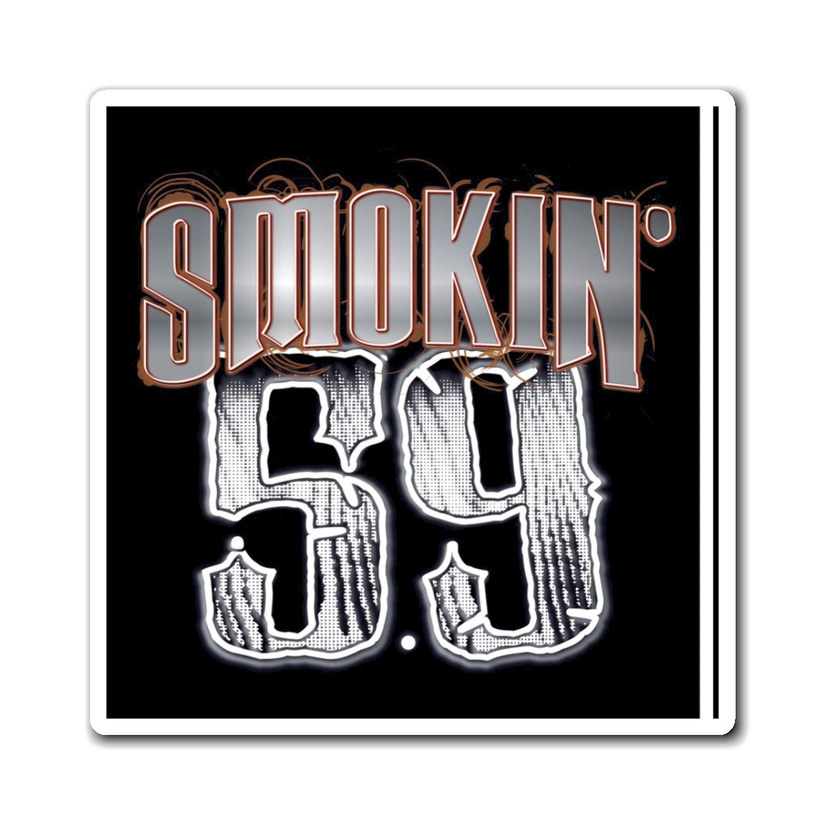 Smokin' 59 Magnet — Retro Racing Number Fridge Magnet