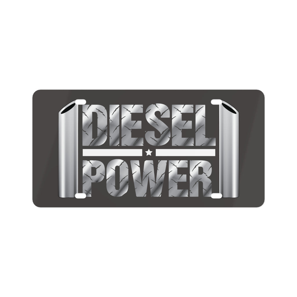 Diesel Power Metal License Plate - Stainless Steel Truck Front Plate