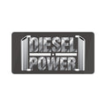 Diesel Power Metal License Plate - Stainless Steel Truck Front Plate