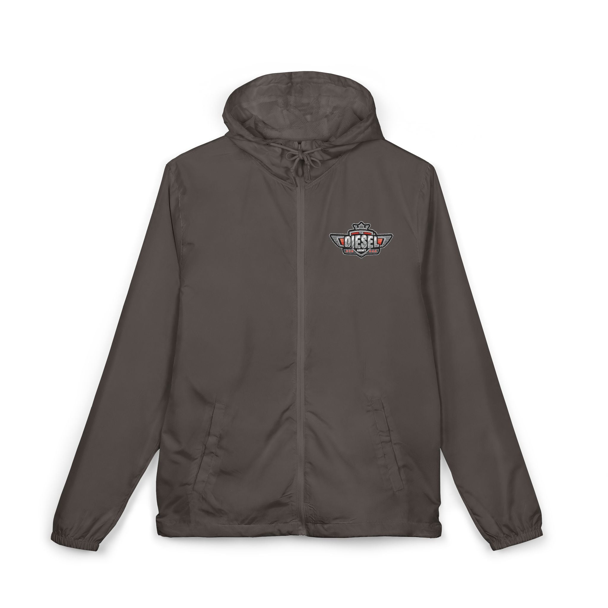 Windbreaker Jacket — 'The Diesel Army' Retro Badge Hooded Windbreaker