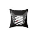 Diesel Army Crest Throw Pillow — Black Spun Polyester Accent Cushion