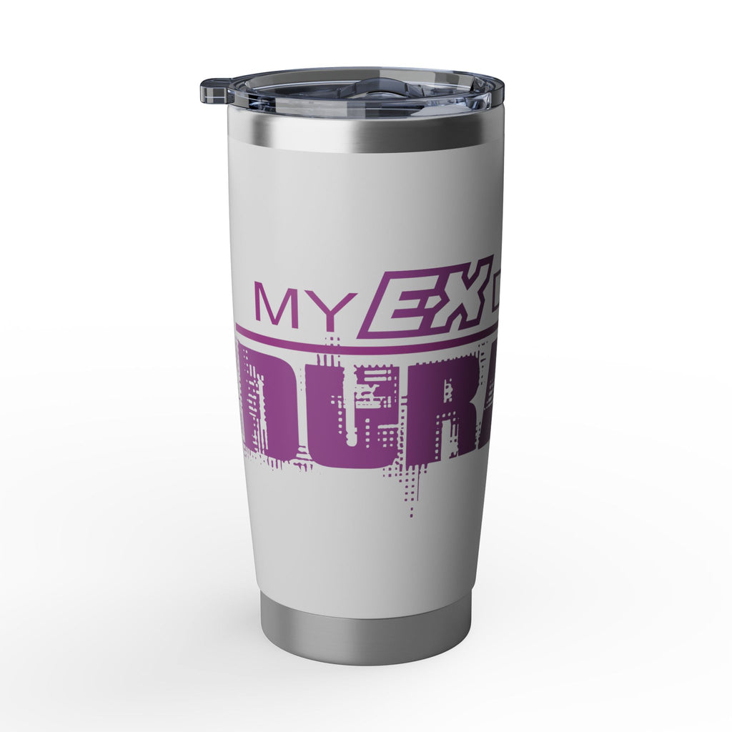 20oz Travel Tumbler — 'My Ex Drove My Brakes' Pink Urban Graphic