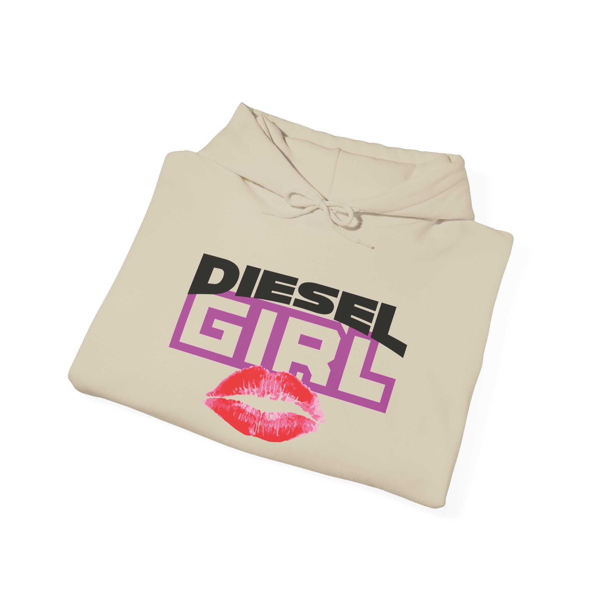 Diesel Girl Hoodie — Retro Lip Kiss Graphic Pullover