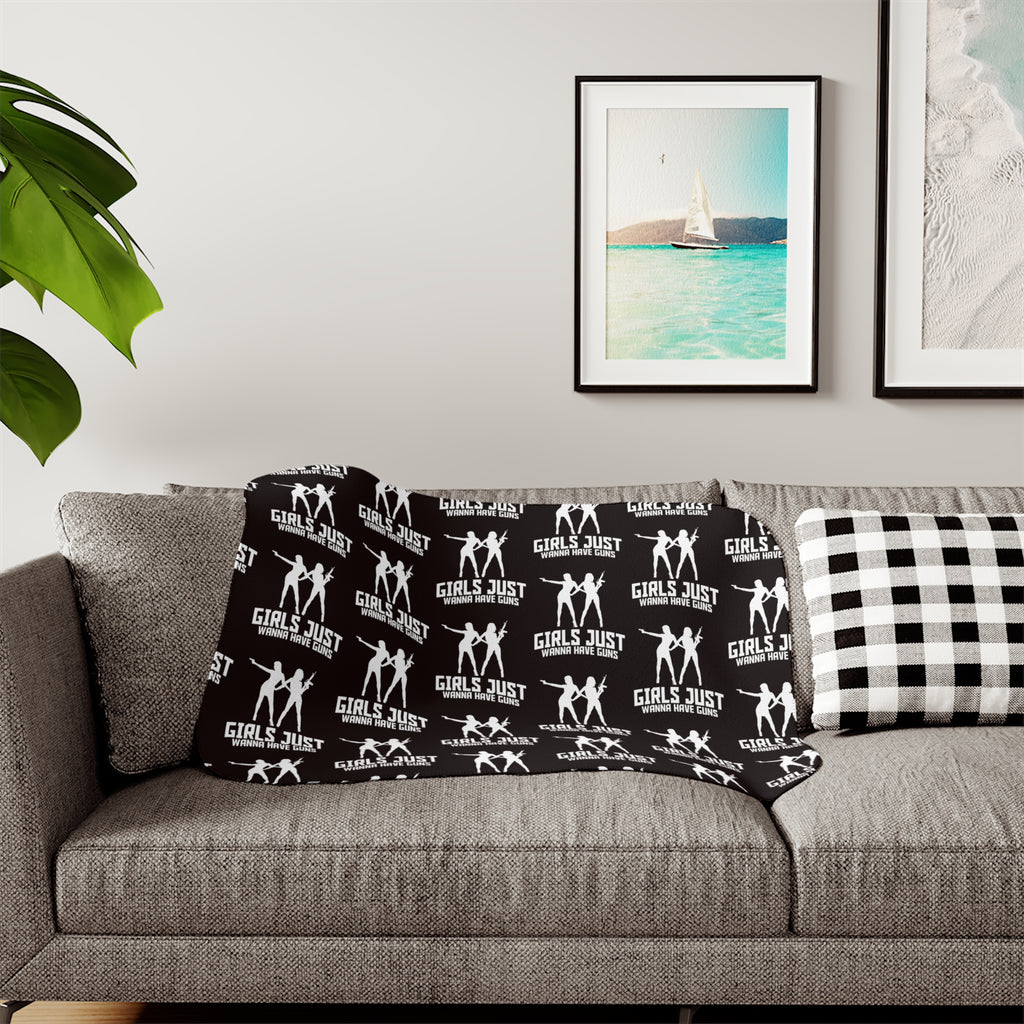 Sherpa Blanket — 'Girls Just Wanna Have Fun' Cozy Fleece Throw