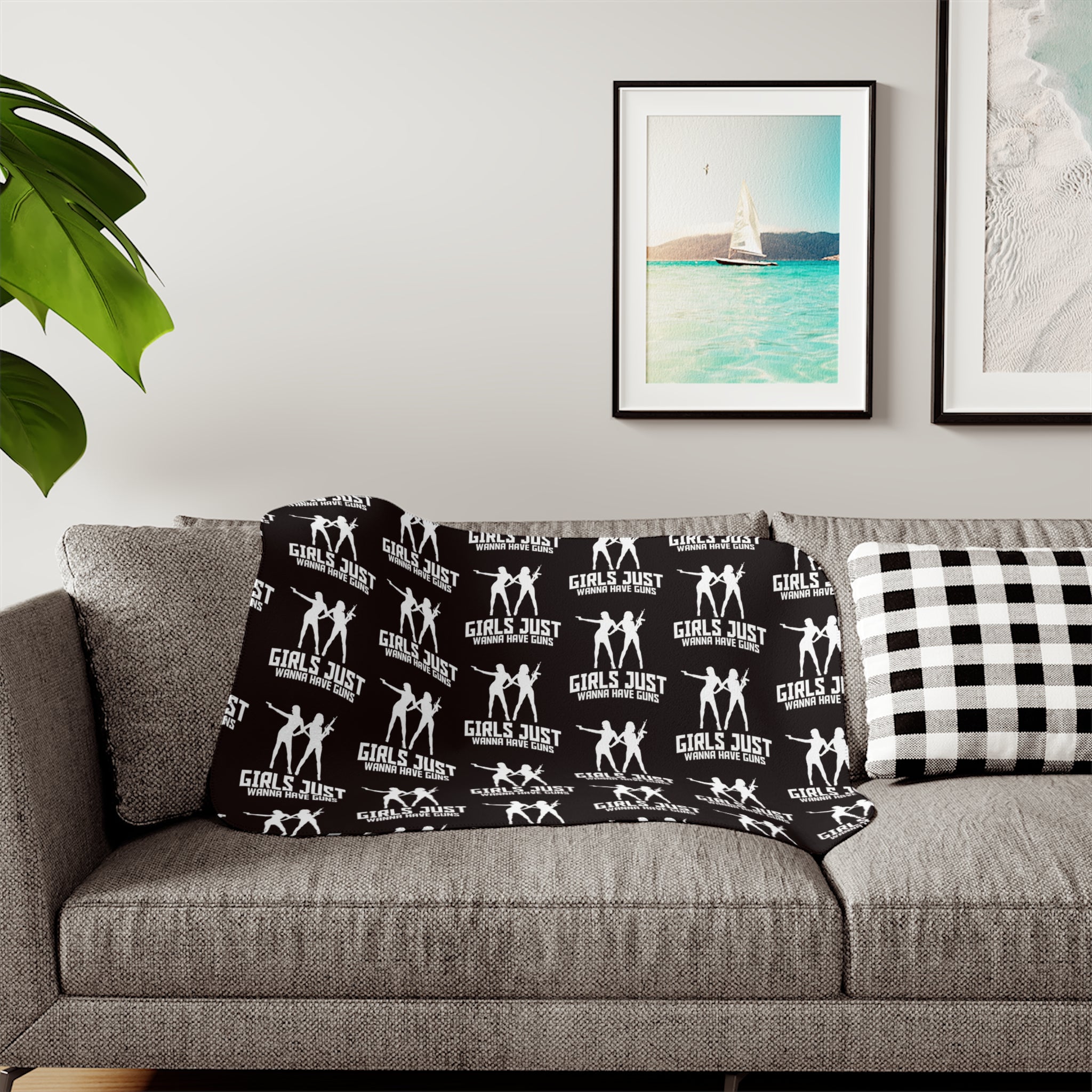 Sherpa Blanket — 'Girls Just Wanna Have Fun' Cozy Fleece Throw