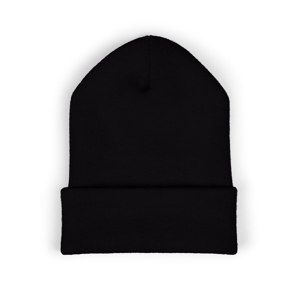 Embroidered Diesel Star Cuffed Beanie — Olive Knit Winter Hat