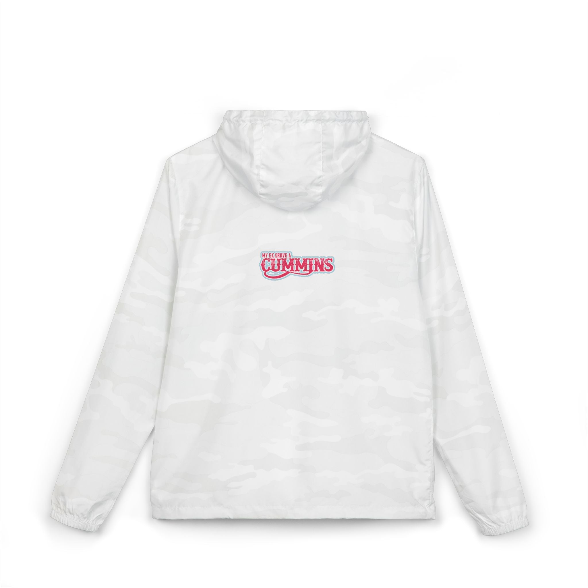 Windbreaker Jacket — 'My Ex Drove a Cummins' Pink  Logo Lightweight Hooded Windbreaker