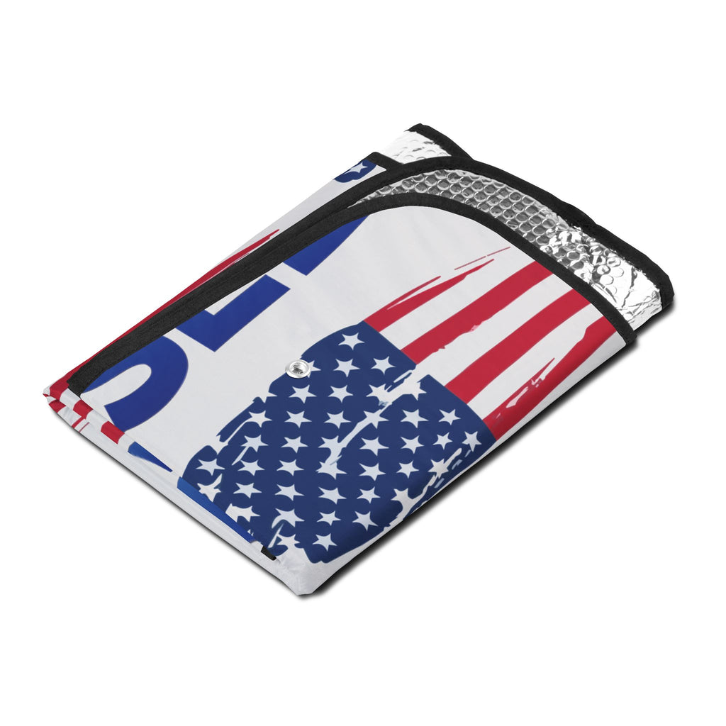 America Runs on Diesel Car Sun Shade — Patriotic Truck Windshield Cover