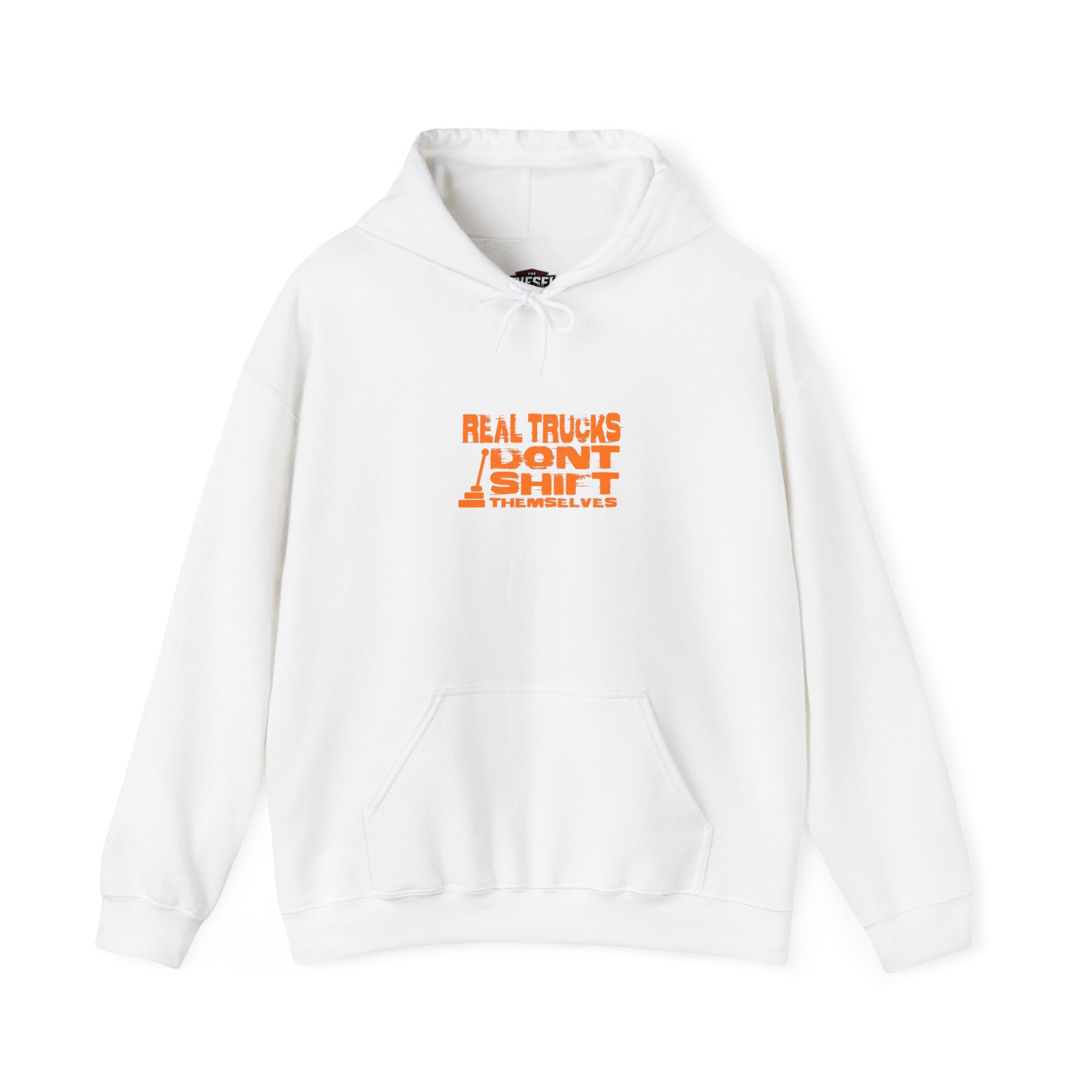 Truck Driver Hoodie – "Real Trucks Don't Shift" Graphic Pullover