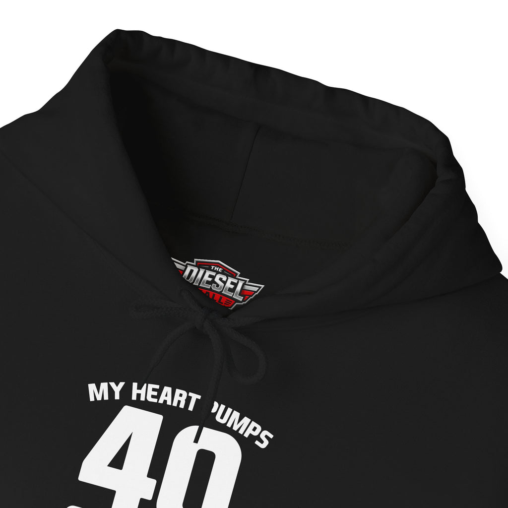 40 Octane Hoodie – "My Heart Pumps 40 Octane" Racing Gasoline Fan Sweatshirt