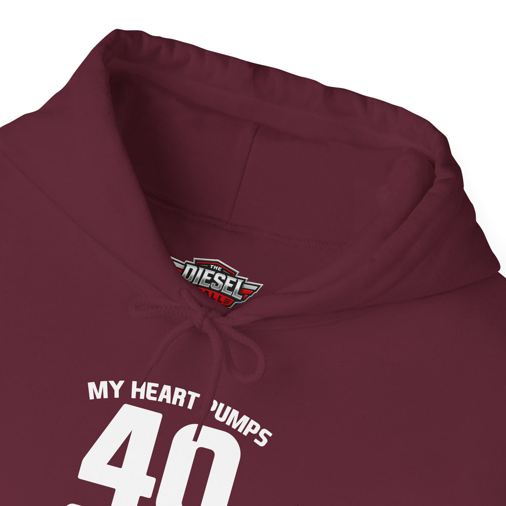 40 Octane Hoodie – "My Heart Pumps 40 Octane" Racing Gasoline Fan Sweatshirt