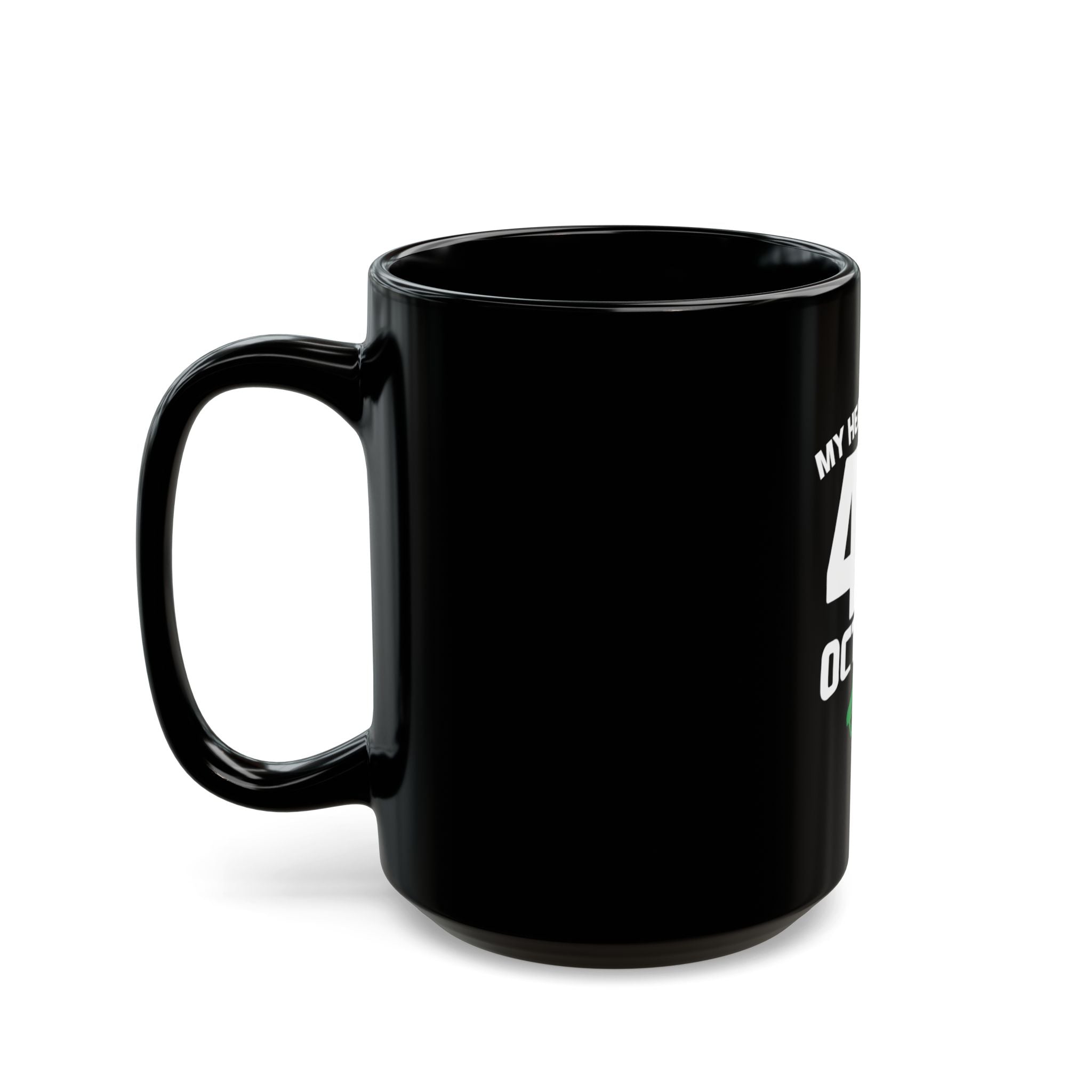 40 Octane Coffee Mug — "My Heart Pumps 40 Octane" Black Ceramic Mug for Car/Speed Enthusiasts