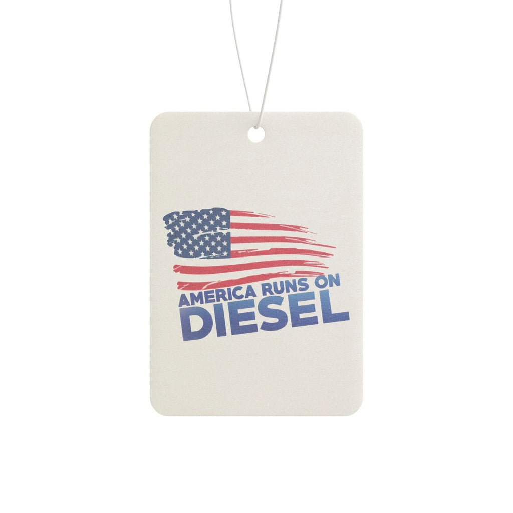 Diesel Pride Car Air Freshener — "America Runs on Diesel" Patriotic Auto Scent
