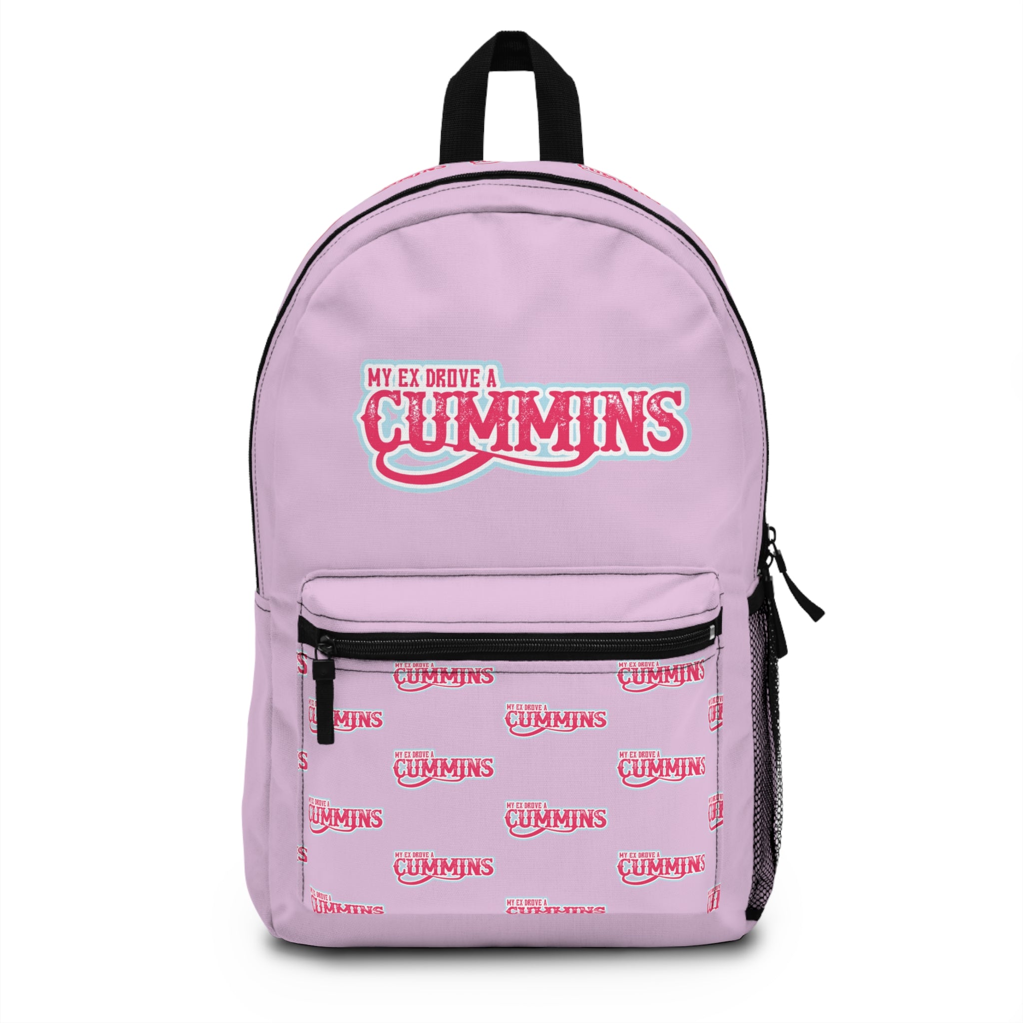Backpack — Pink "My Ex Drove a Cummins" Graphic Backpack for Diesel Truck Fans