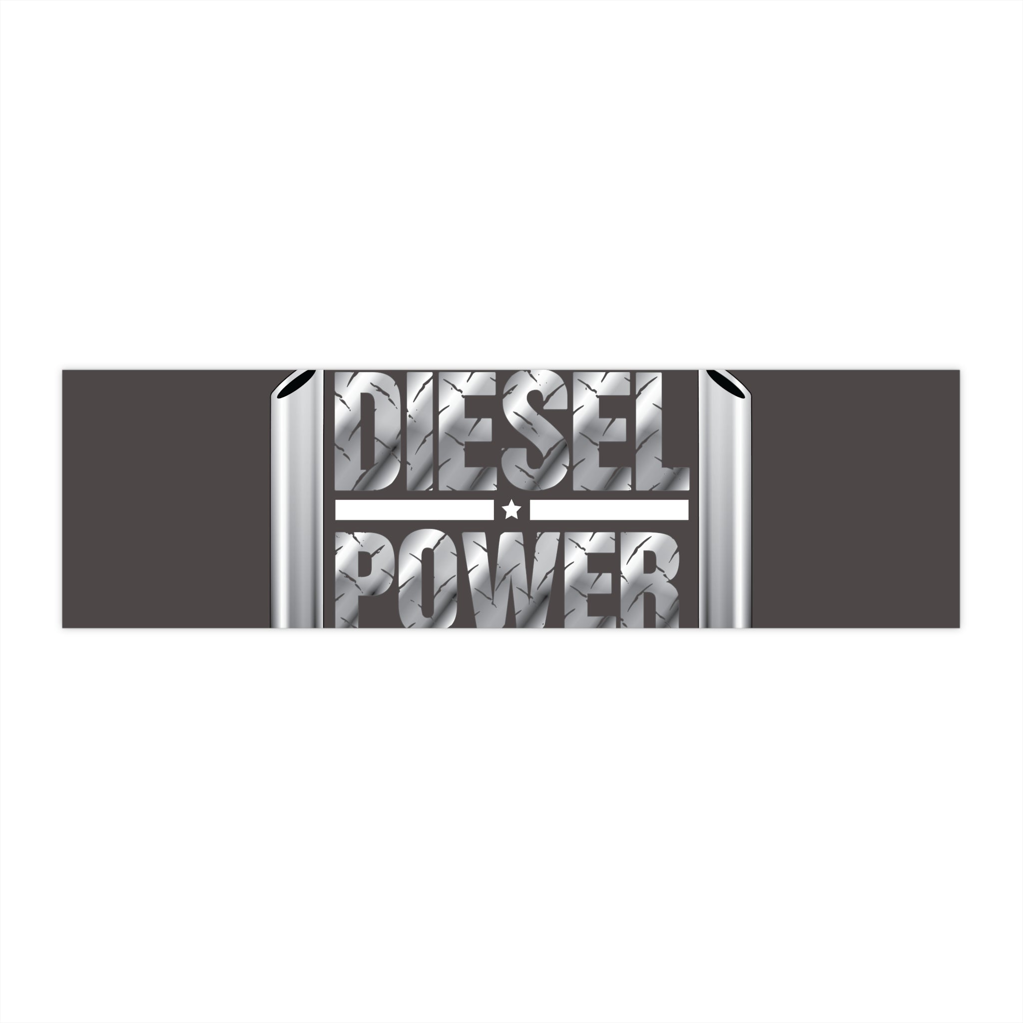 Diesel Power Bumper Sticker — Chrome Exhaust Design