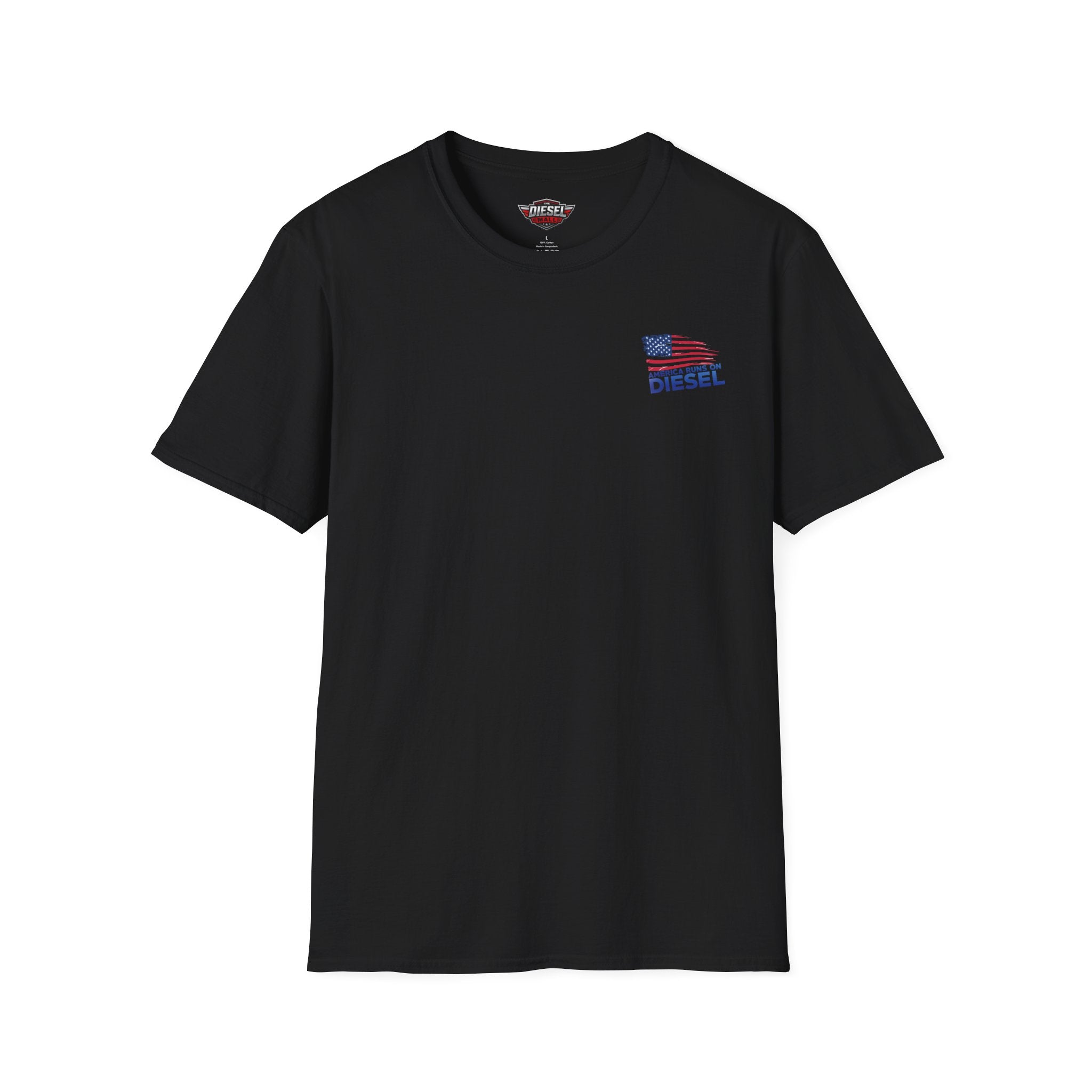 America Runs on Diesel T-Shirt — Patriotic Flag Diesel Tee