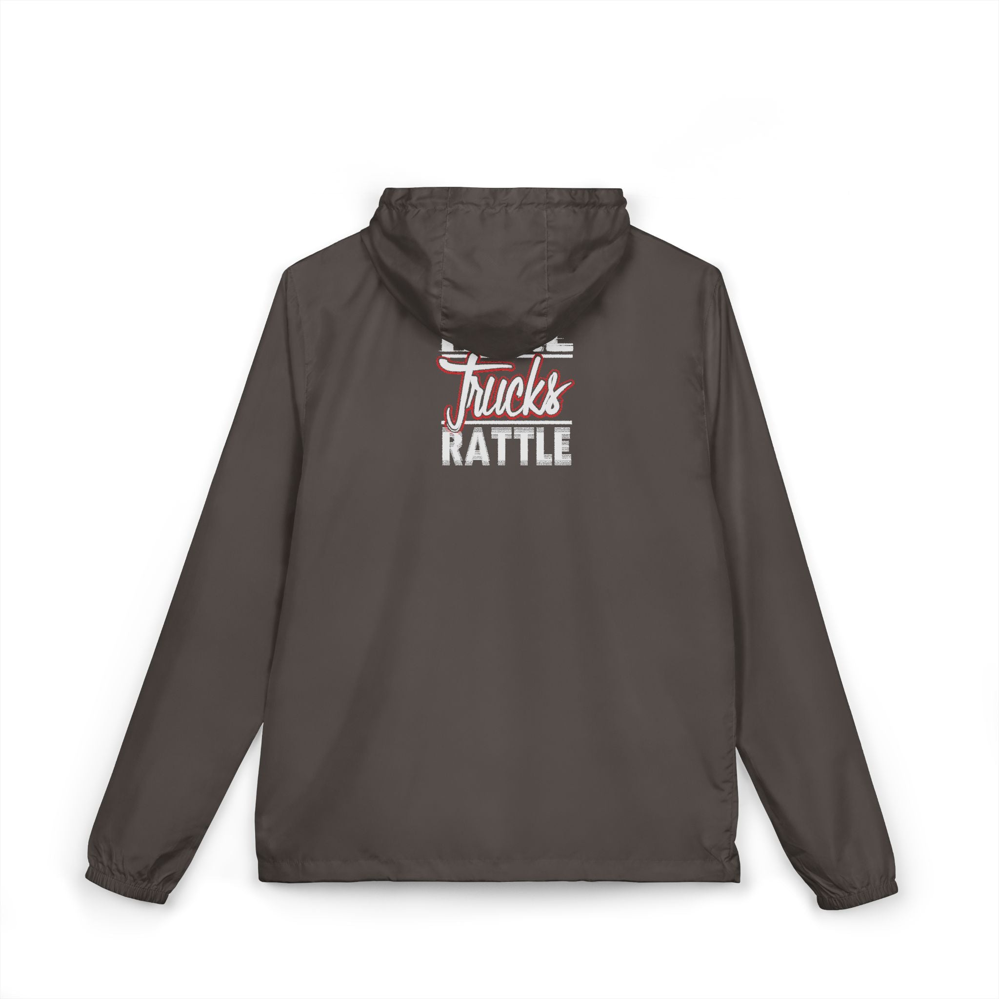 Windbreaker Jacket — 'Truck Rattle' Retro Truck Graphic Lightweight Hoodie