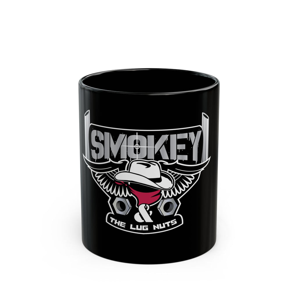 Smokey The Log Nuts Black Coffee Mug – Retro Trucker Emblem (11oz/15oz)