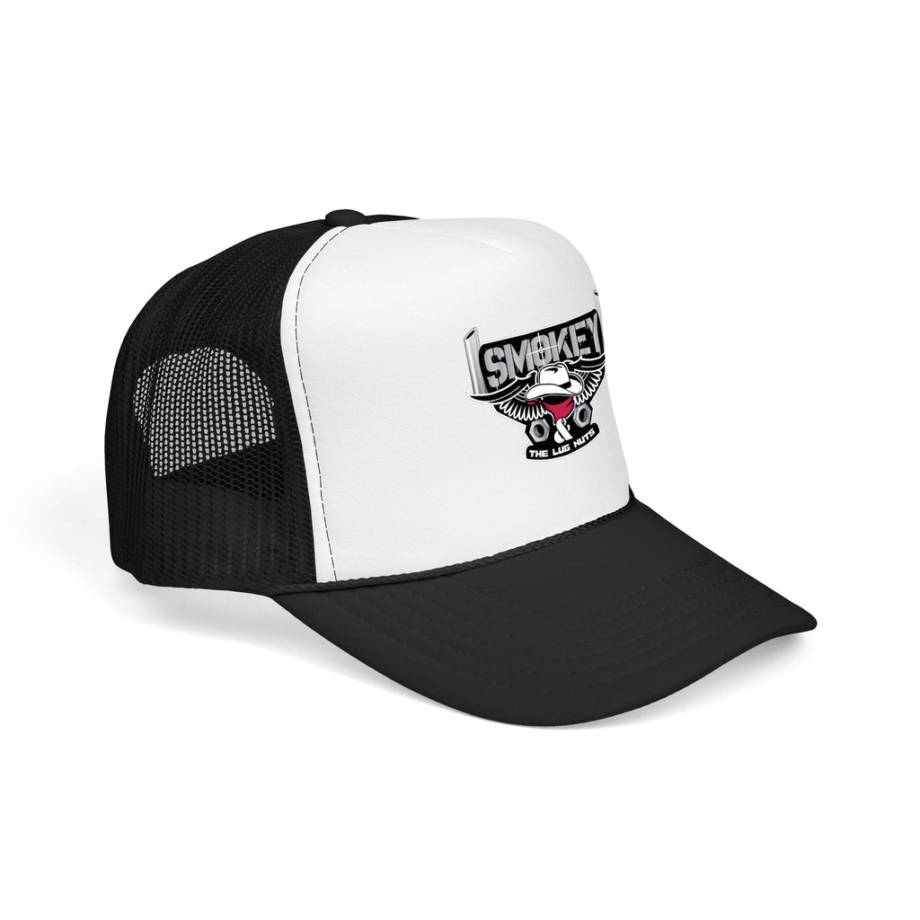 Smokey Skull Trucker Hat — Retro Biker Foam Cap