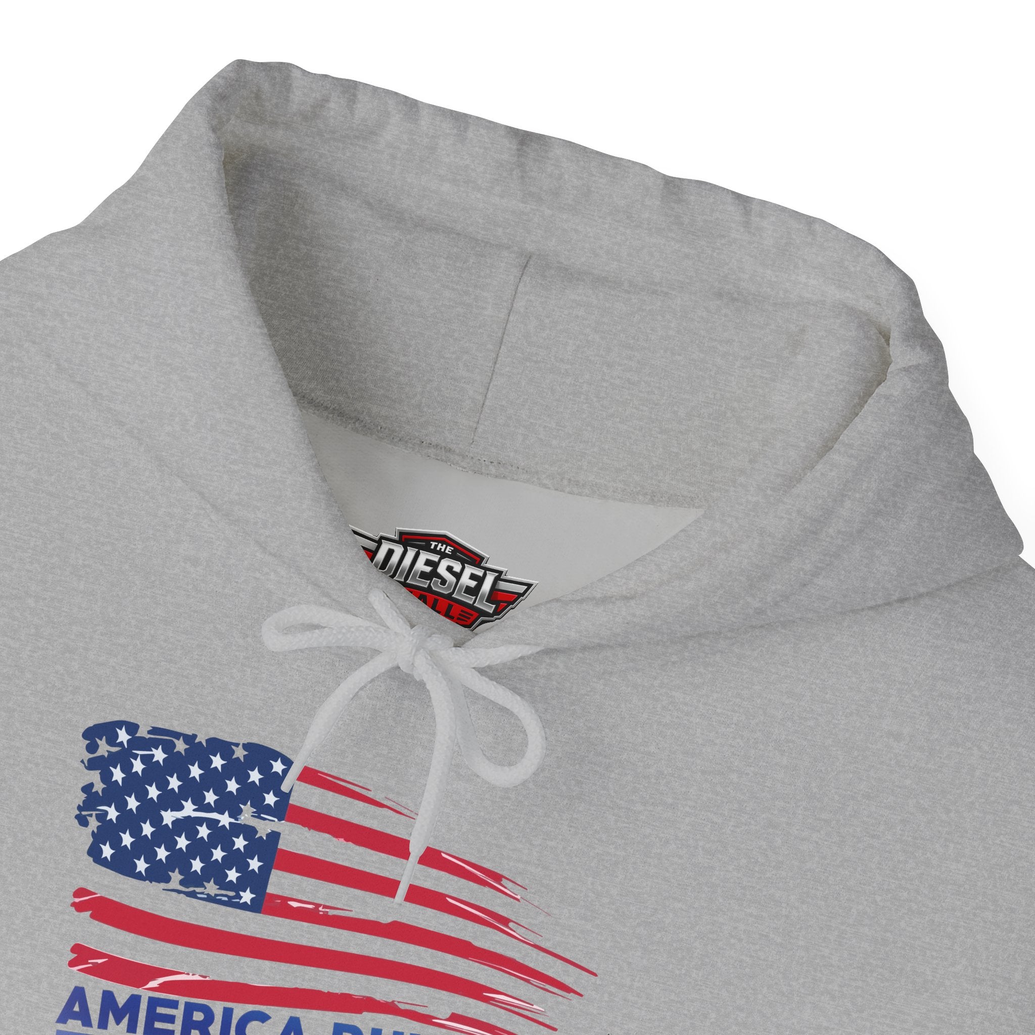 Diesel Pride Hoodie — "America Runs on Diesel" Patriotic Flag Sweatshirt