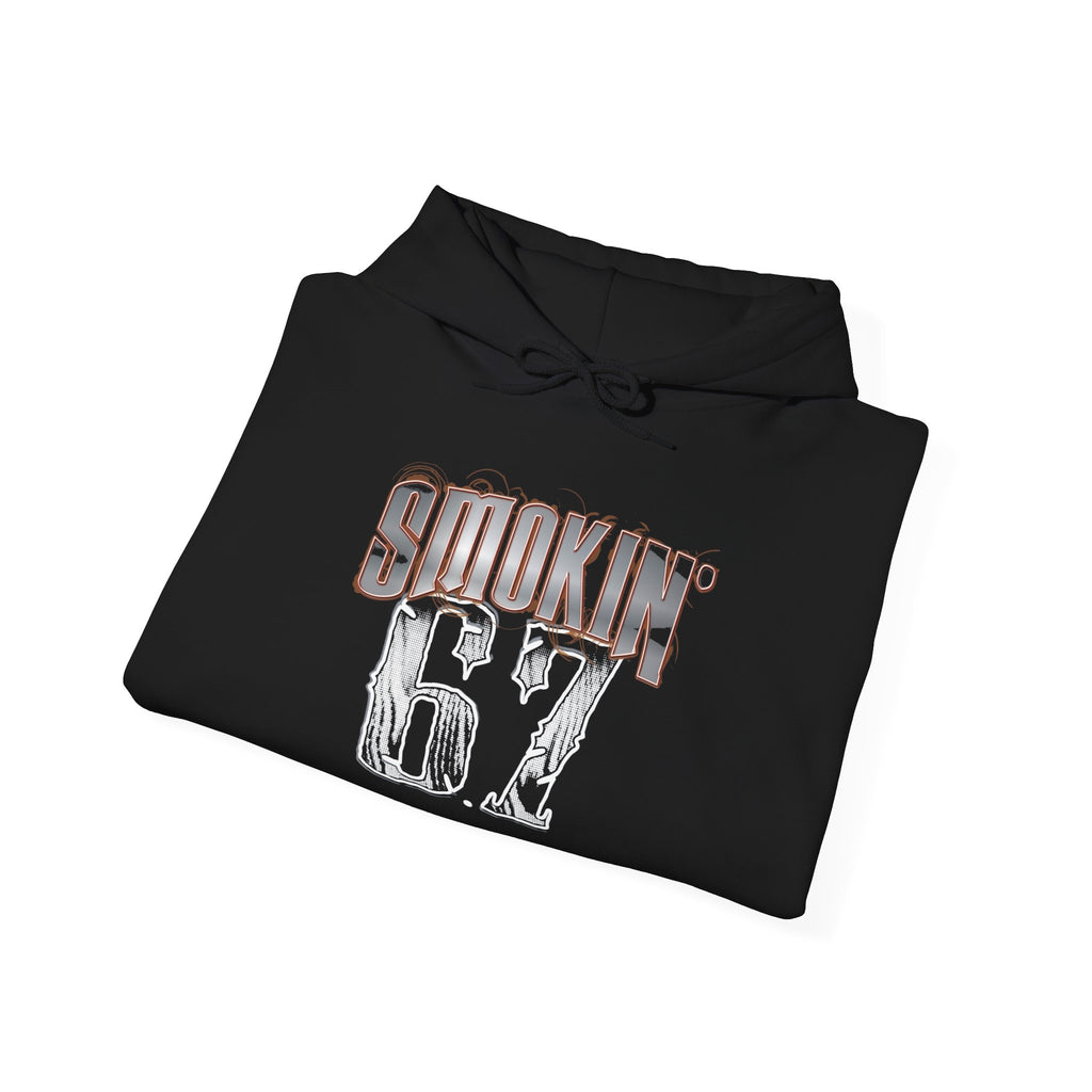 Smokin' 67 Hoodie – Retro Grunge 'Smokin 67' Pullover