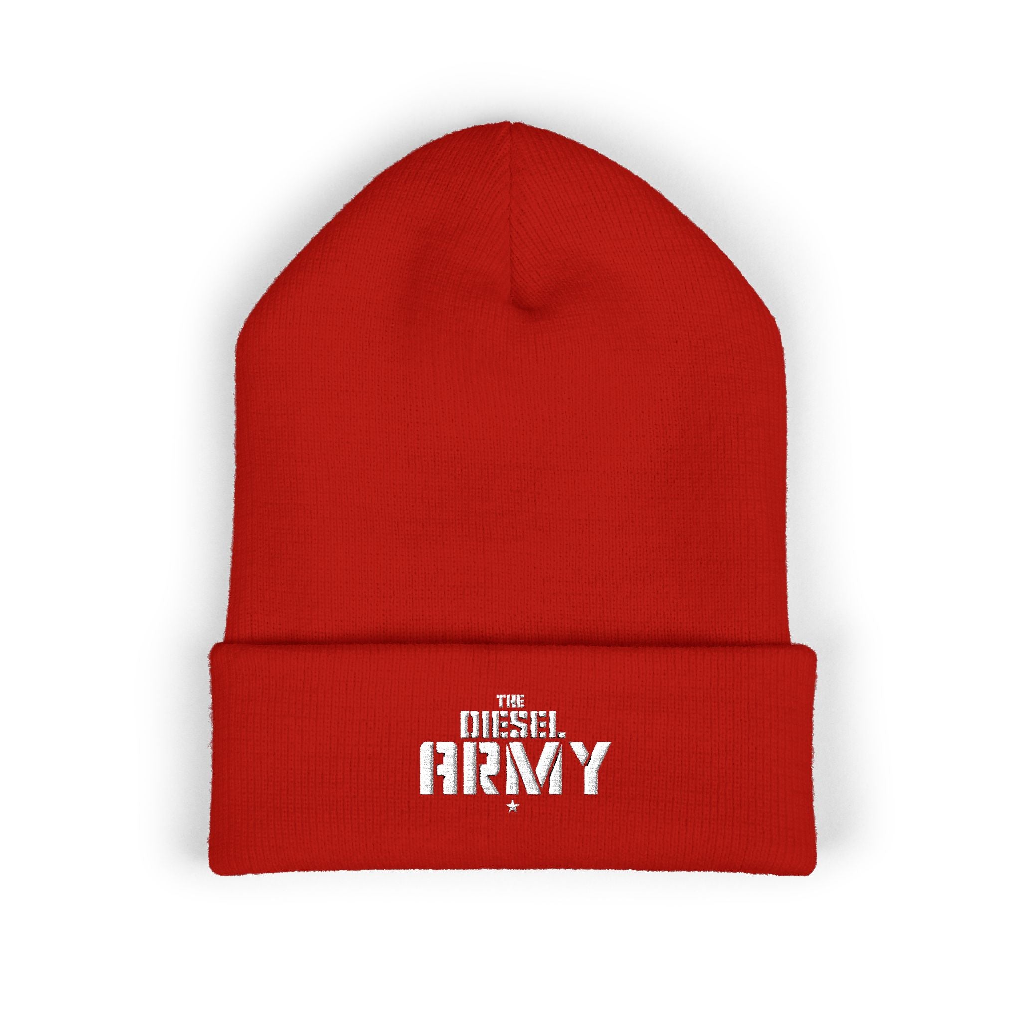 Classic Cuffed Beanie — The Diesel Army Embroidered Knit Hat