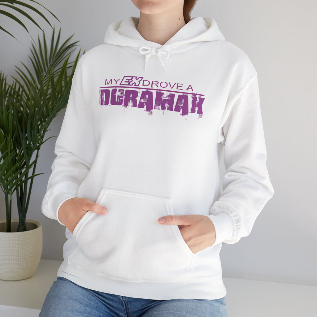 Hoodie – "My Ex Drove a Duramax" Retro Purple Graphic Hoodie