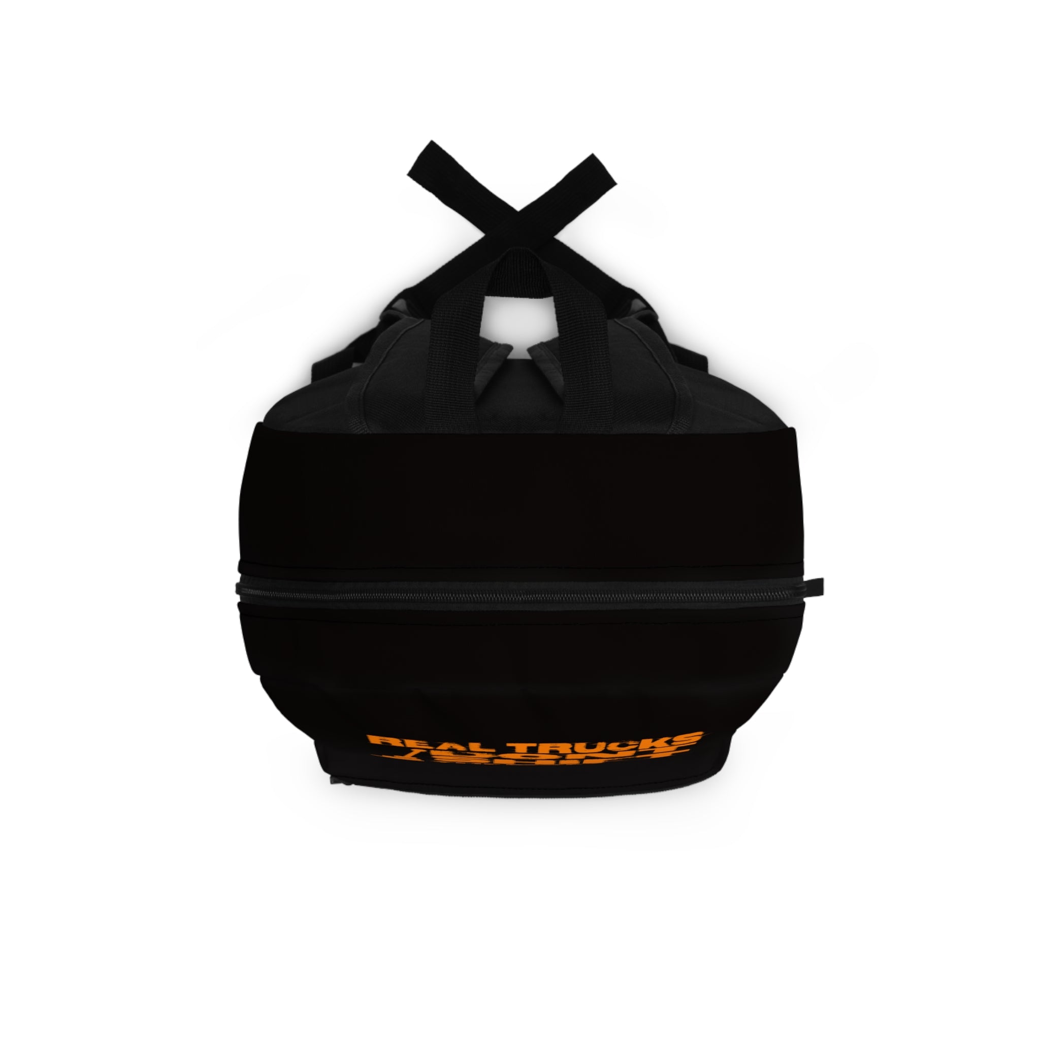 Backpack — “Real Trucks Don’t Shift Themselves” Orange Trucker Graphic Backpack