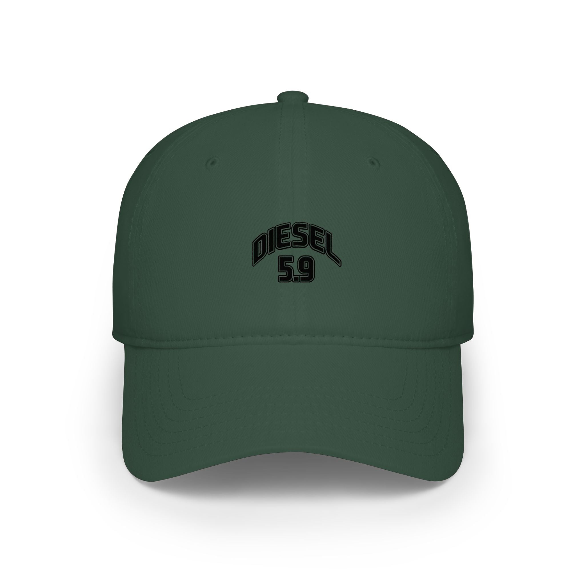 Diesel 5.9 Embroidered Baseball Cap — Low Profile Red Trucker Hat