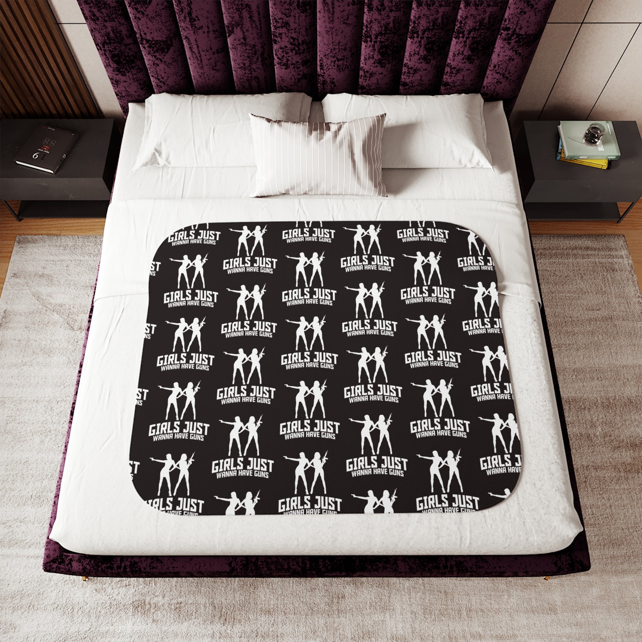 Sherpa Blanket — 'Girls Just Wanna Have Fun' Cozy Fleece Throw