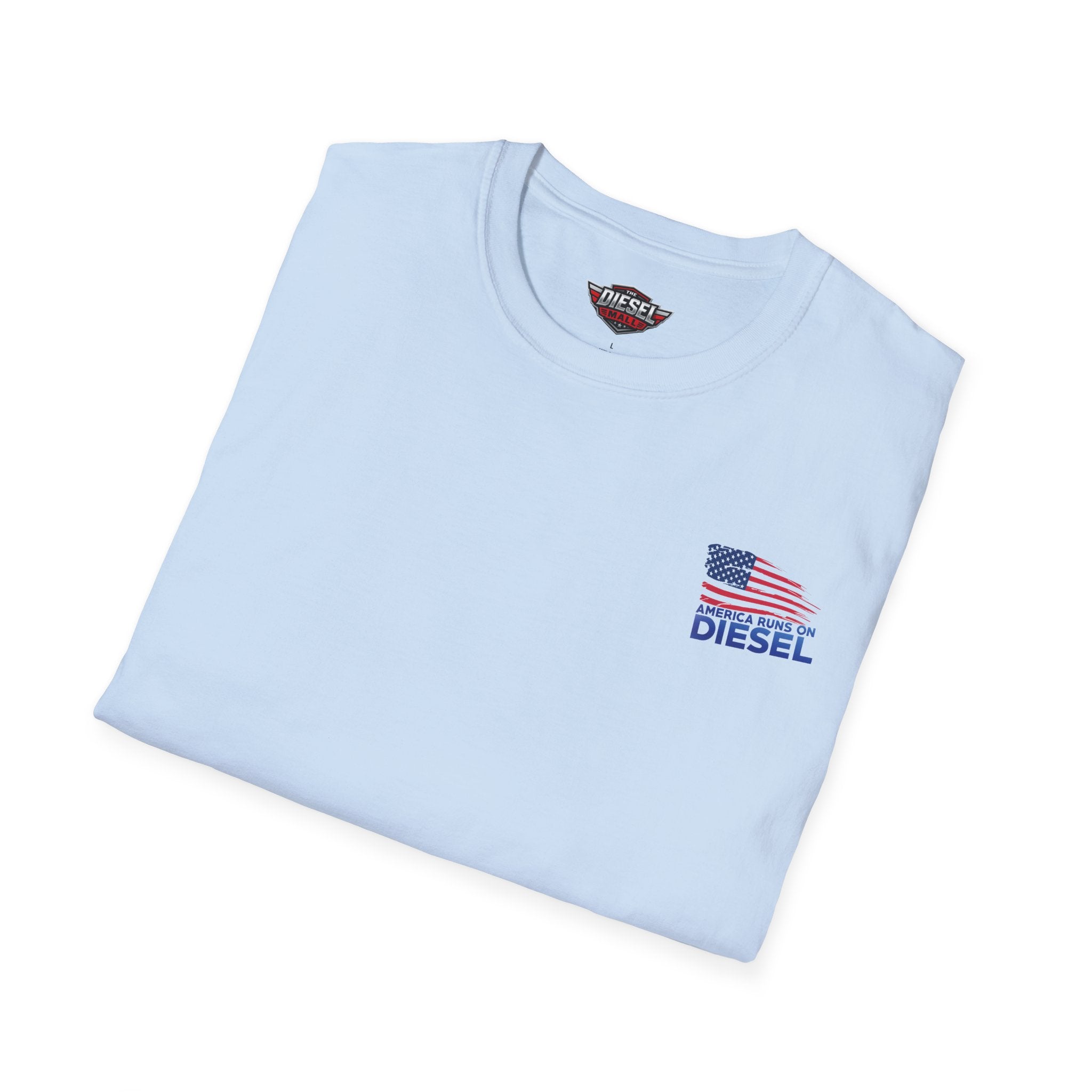 America Runs on Diesel T-Shirt — Patriotic Flag Diesel Tee