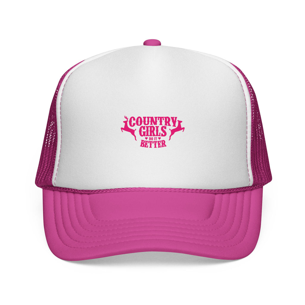 Country Girls Get Messy Trucker Hat – Pink Mesh Baseball Cap