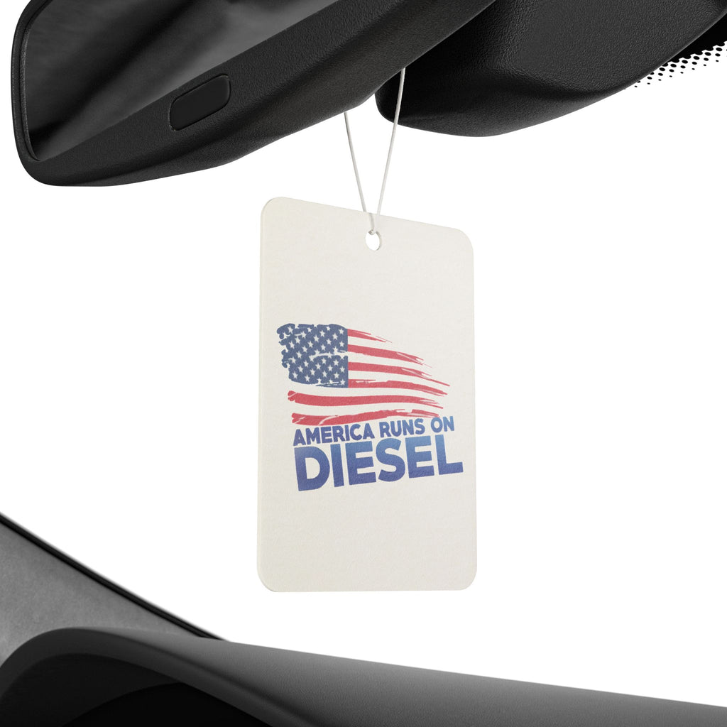 Diesel Pride Car Air Freshener — "America Runs on Diesel" Patriotic Auto Scent