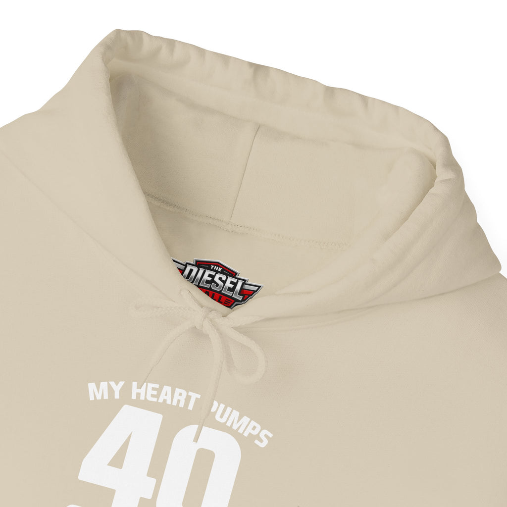 40 Octane Hoodie – "My Heart Pumps 40 Octane" Racing Gasoline Fan Sweatshirt