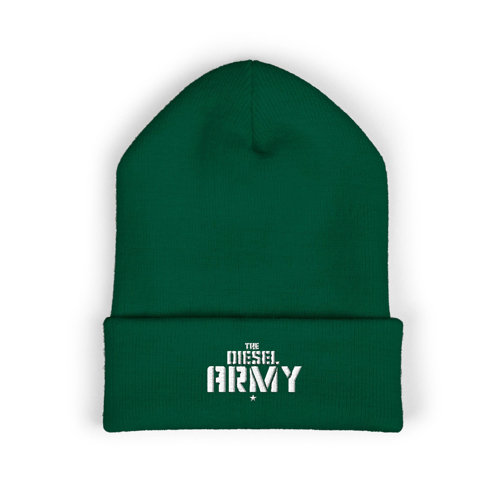 Classic Cuffed Beanie — The Diesel Army Embroidered Knit Hat