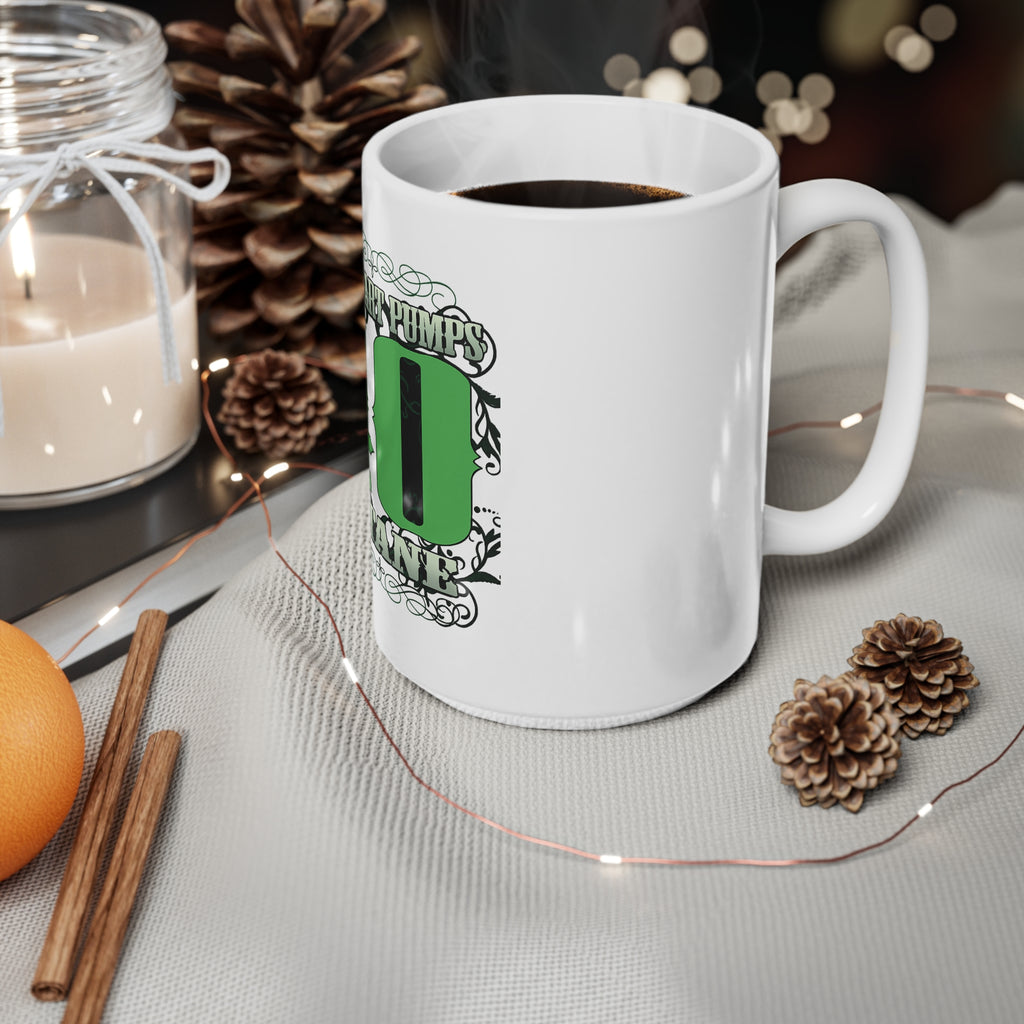 "My Heart Pumps 40 Octane" Ceramic Coffee Cup (11oz/15oz)