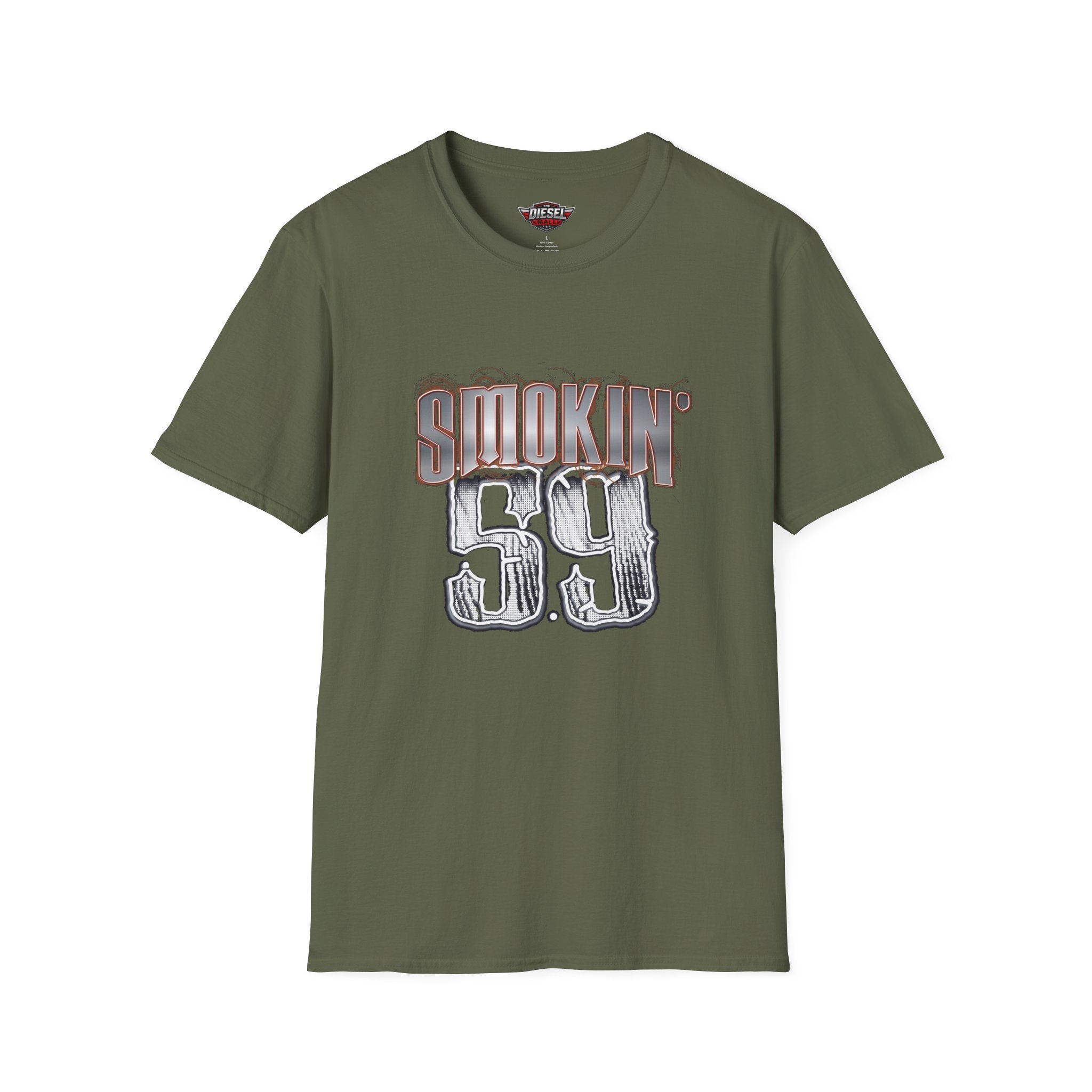 Smokin' 5.9 T-Shirt — Retro Diesel Truck Engine Graphic Tee